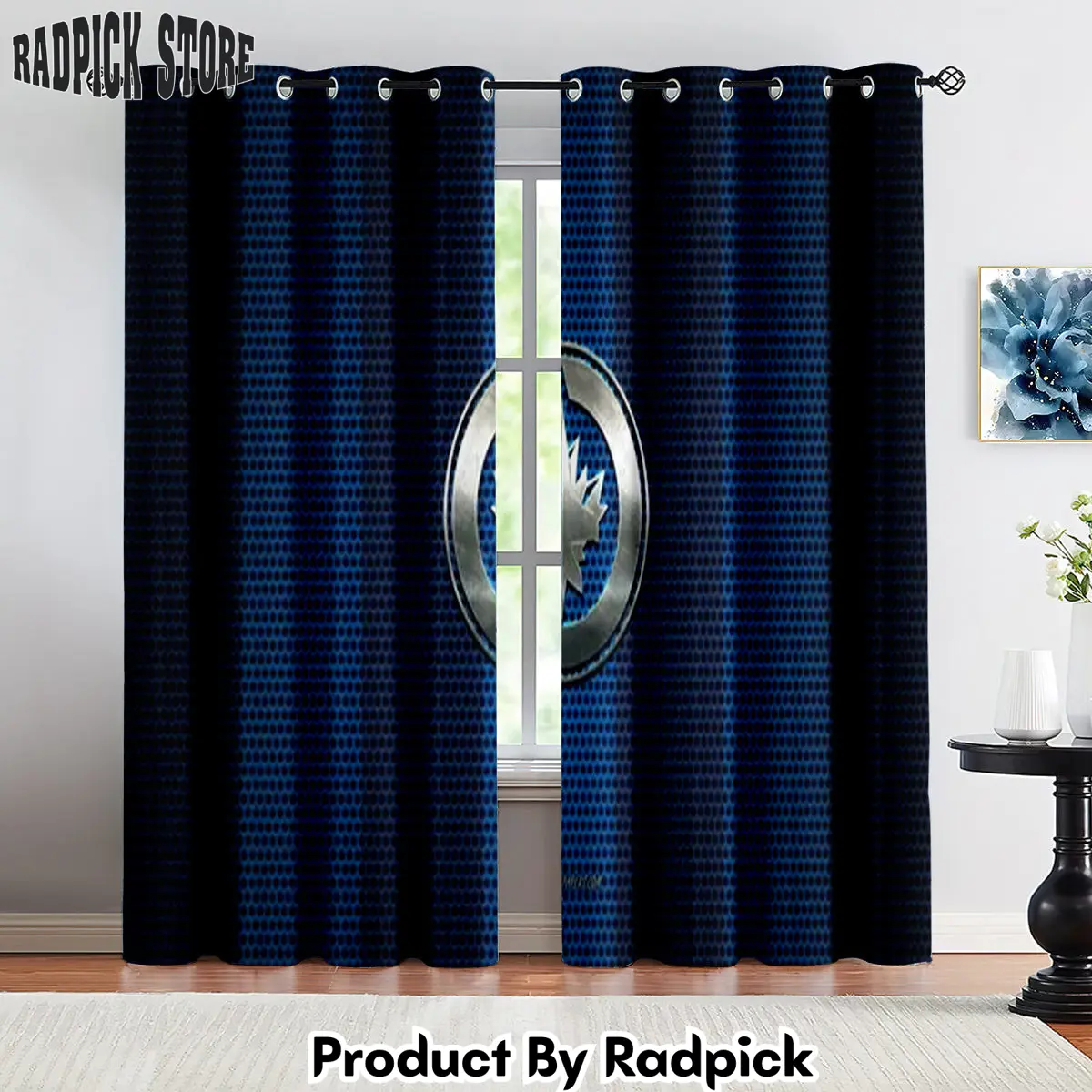 Radpick winnipeg jets hockey league curtains drapes for window treatment set 4 rp85230